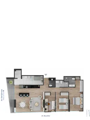 Plano de apartamento  DELAMAR · 113.90 m²