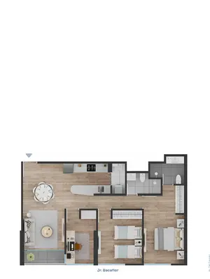 Plano de apartamento  DELAMAR · 82.40 m²