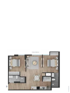 Plano de apartamento  DELAMAR · 62.40 m²